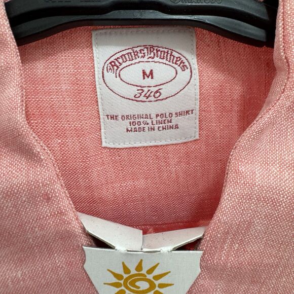 Brooks Brothers Shirt Sz M 346 Button Down Oxford Linen Pocket - Picture 3 of 4